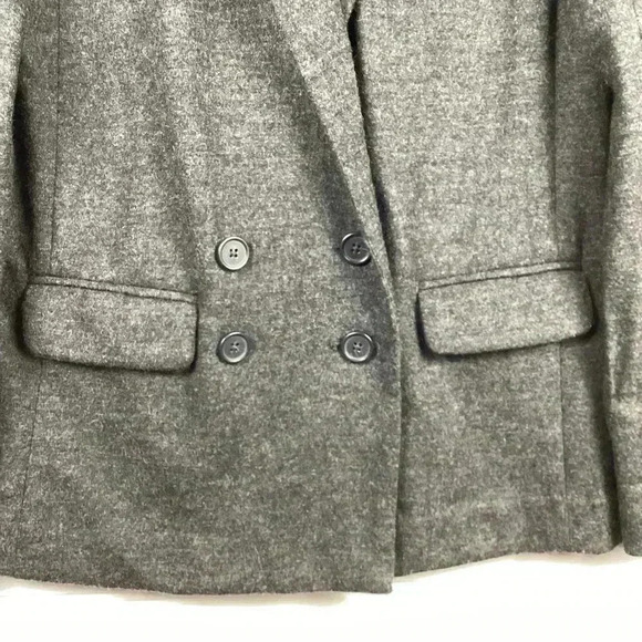 J. Crew NWOT 6 Dark Charcoal Gray 100% Wool Women's Button Front Blazer Size - Picture 3 of 11